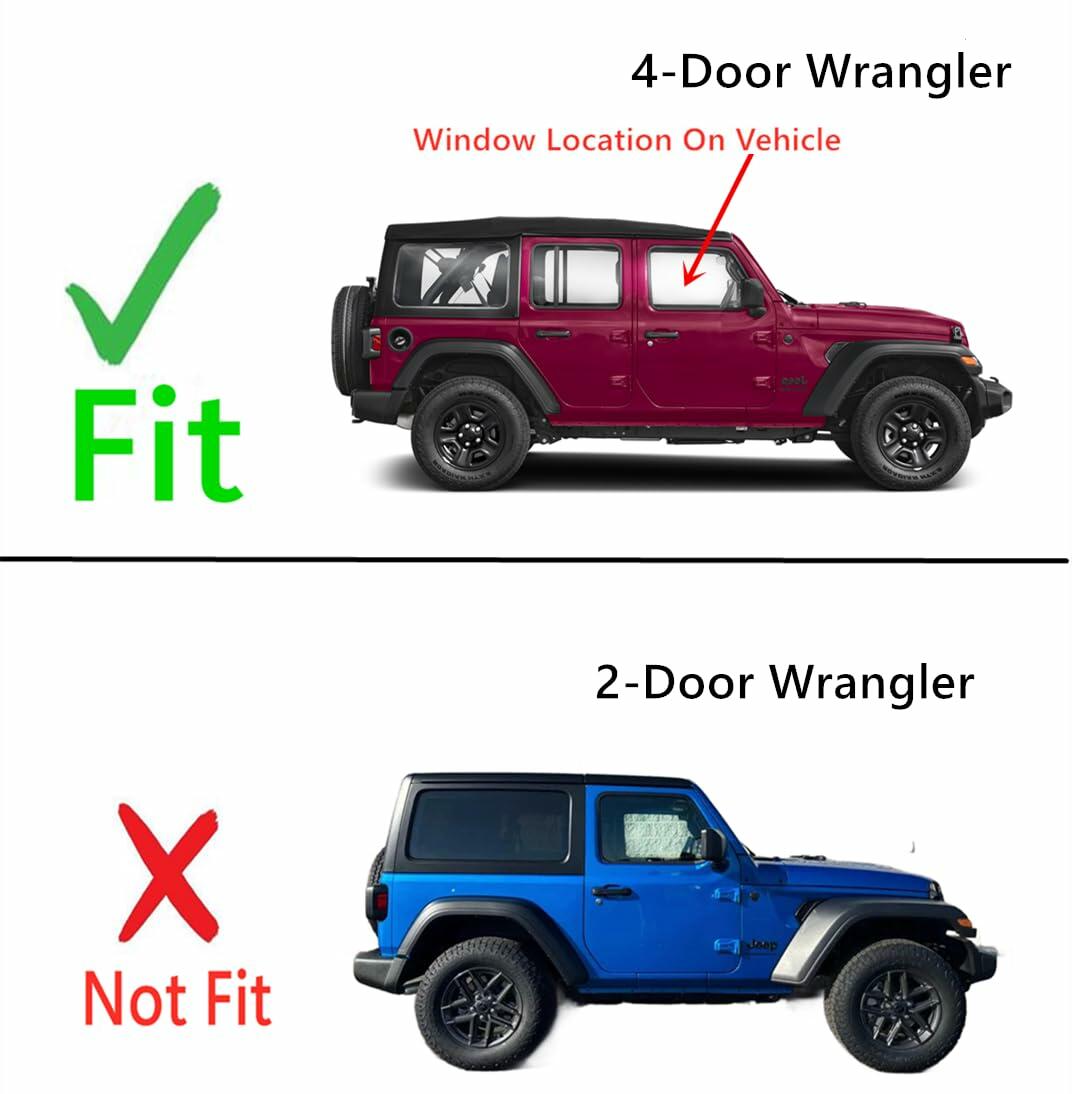 Laminated Passenger Right Side Front Door Window Door Glass Compatible with Jeep Wrangler 2024-2025 4-Door Models