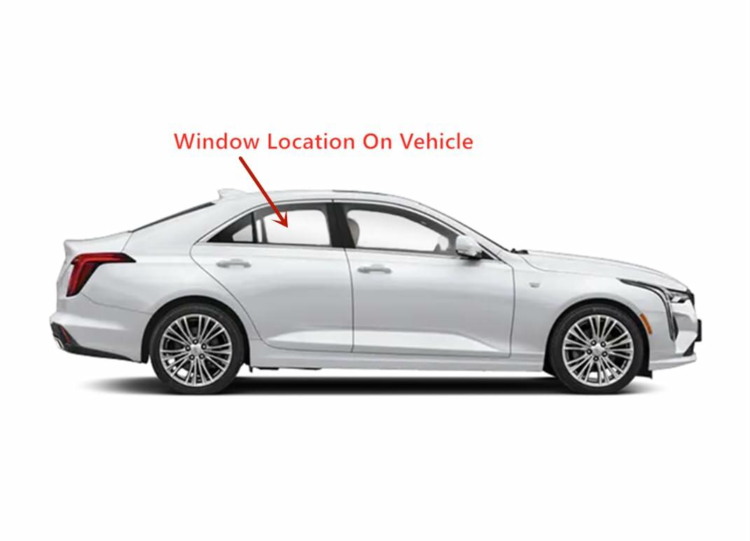 Tempered Passenger Right Side Rear Door Window Door Glass Compatible with Cadillac CT4 2020-2025 Models