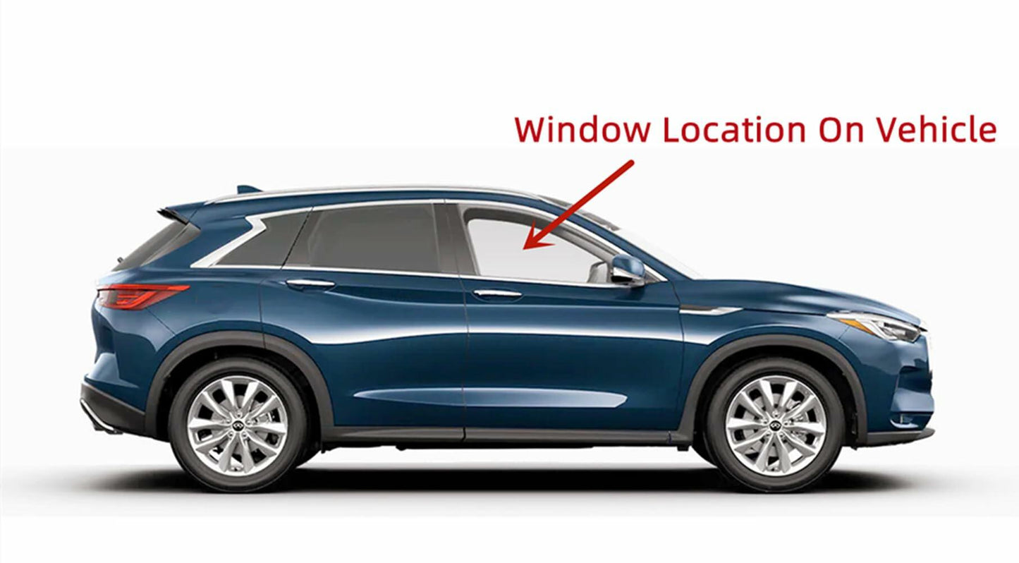Tempered Passenger Right Side Front Door Window Door Glass Compatible with Infiniti QX50 2019-2021 Models
