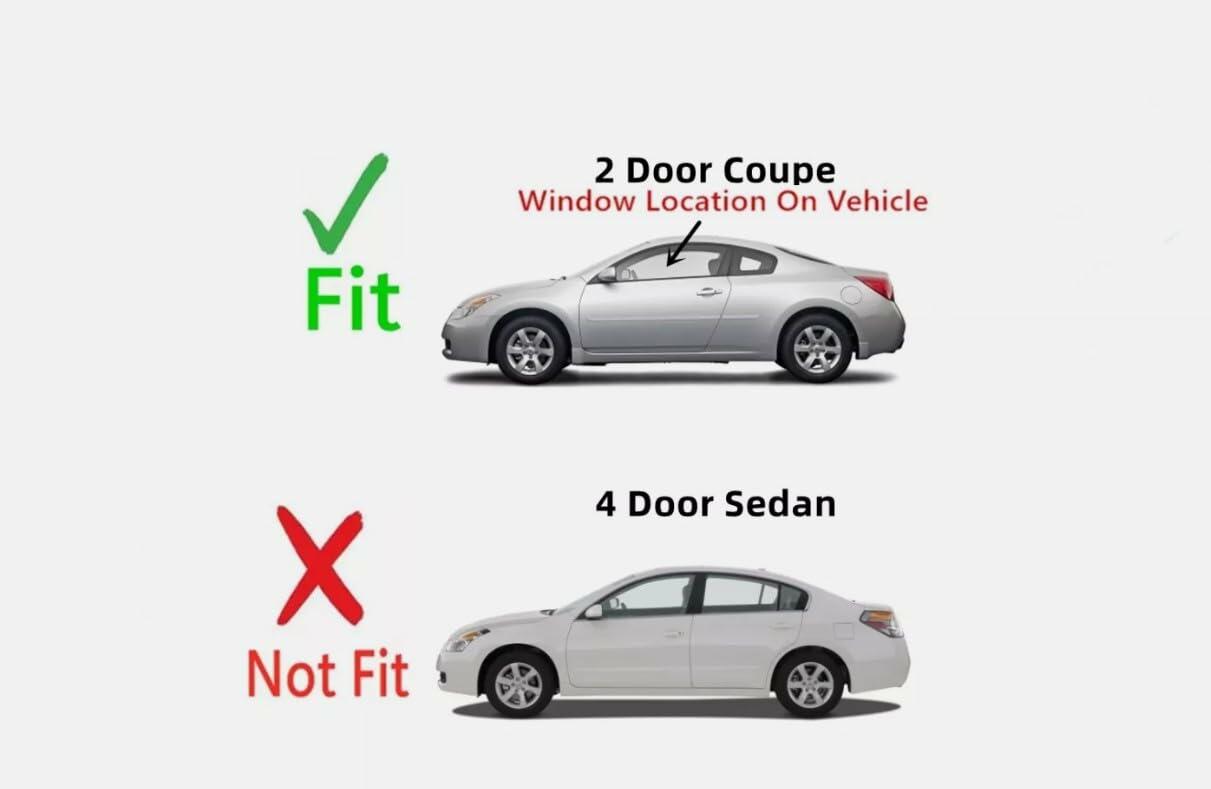 Tempered Driver Left Side Door Window Door Glass Compatible with Nissan Altima 2-Door Coupe 2008-2013 Models