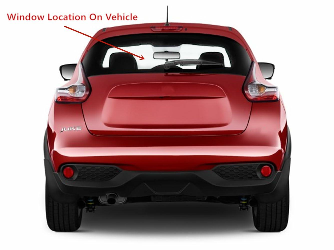 Heated Rear Back Window Back Glass Compatible with Nissan Juke 2011-2017 Models