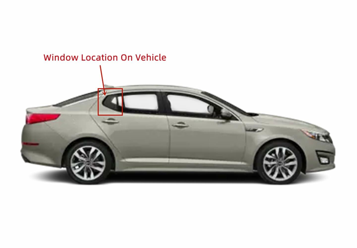 Passenger Right Side Rear Vent Window Vent Glass Compatible with Kia Optima 2011-2015/ Optima Hybrid 2012-2016 Models