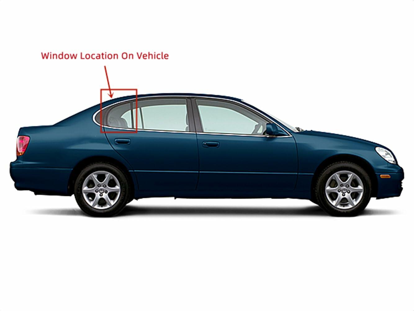 Passenger Right Side Rear Vent Window Vent Glass Compatible with Lexus GS430/ Lexus GS300 2001-2005 Models