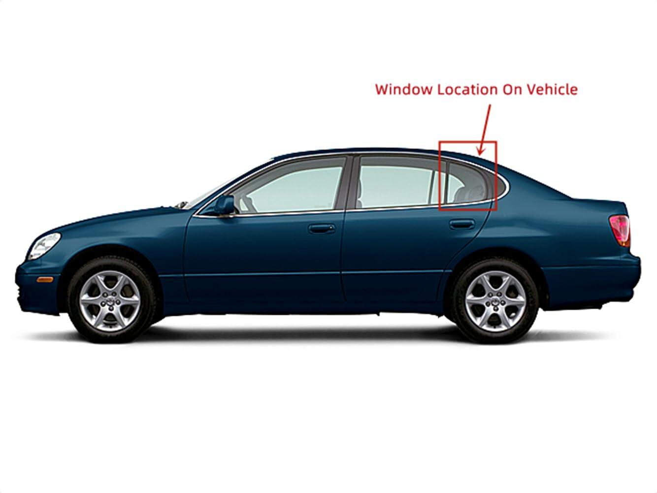 Driver Left Side Rear Vent Window Vent Glass Compatible with Lexus GS430/ Lexus GS300 2001-2005 Models