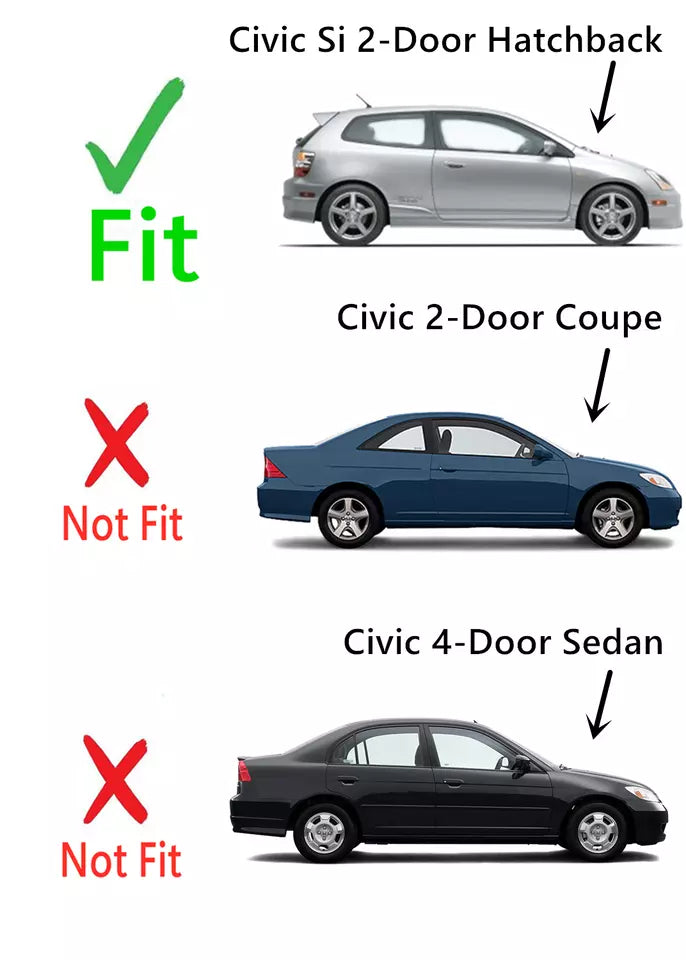 Passenger Right Side Door Window Door Glass Compatible with Honda Civic Si 2 Door Hatchback 2002-2005 Models